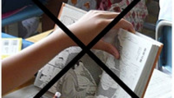 no reading manga in class