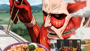 bento dan minuman plum Attack on Titan