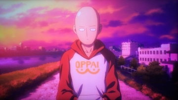 Hoodie Oppai Saitama One Punch Man - opm_anime