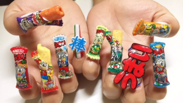 Umaibo Nails Nail Art yang berbentuk seperti makanan ringan dari Jepang (1)