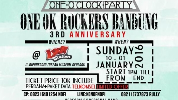 10 Januari 2016 - One Ok Rockers Bandung 3rd Anniversary One O'clock Party - Loop Station Bandung