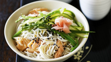 Resep Salmon Soba Noodles Salad Jepang