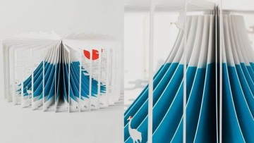 Seniman Jepang ciptakan karya seni indah dari buku 360 derajat