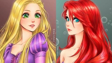 Ilustrator Gambarkan Para Putri Disney Menjadi Karakter Manga (1)