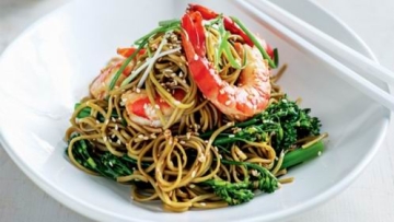 Resep Mie Green Tea Dengan Udang Dan Broccolini Khas Jepang