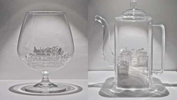 Keren, Seniman Jepang Buat Miniatur Kota Dari Kertas di Dalam Gelas