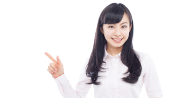 指差す女性 指差す女性