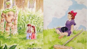 Wow, Karya Seni Bertema Ghibli Ini Dibuat Menggunakan Spidol Berwarna!