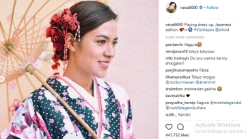 Pakai Kimono Di Jepang, Netizen Sebut Raisa Mirip Karakter Game