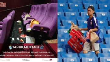 Ajak Jaga Kebersihan Bioskop Indonesia, Netizen Bandingkan Dengan Suporter Jepang