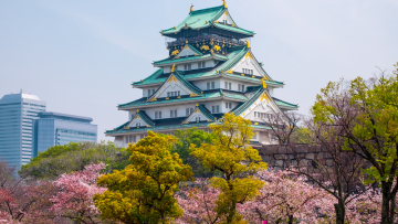 Osaka Castle saat musim semi (insideosaka.com)