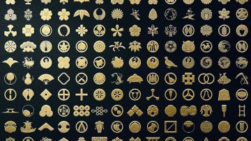 Contoh Kamon, simbol keluarga yang digunakan di Jepang. Santenjapan.com