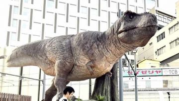 Dinosaurus di Stasiun JR Fukui (Yomiuri Shimbun). Dinosaurus di Stasiun JR Fukui (Yomiuri Shimbun).