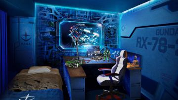 Kamar bertema "MG RX-78-2 GUNDAM Ver.3.0” (whg-hotels.jp) Kamar bertema "MG RX-78-2 GUNDAM Ver.3.0” (whg-hotels.jp)