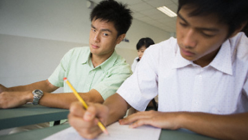 Student Cheating on Test