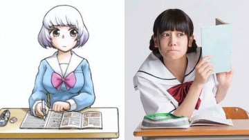 Fumika Shimizu berperan sebagai Rumi dalam drama live-action Tonari no Seki-kun