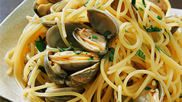 Kerang Asari dengan pasta, perpaduan kuliner Jepang dan Italia