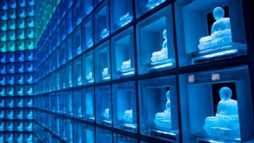 Kuburan di Jepang Ini Dipenuhi Dengan Patung Budha dan Lampu LED Berwarna-Warni (3)