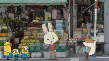 Para minion dari Despicable Me tampil sebagai cameo dalam anime Kami-Usagi Rope