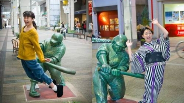 Tren baru di Niigata, Jepang, dipukul oleh patung baseball
