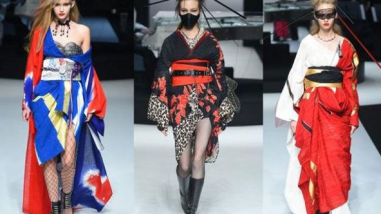 Yoshiki (X Japan) tampilkan koleksi kimono bergaya provokatif di Tokyo Fashion Week (1)