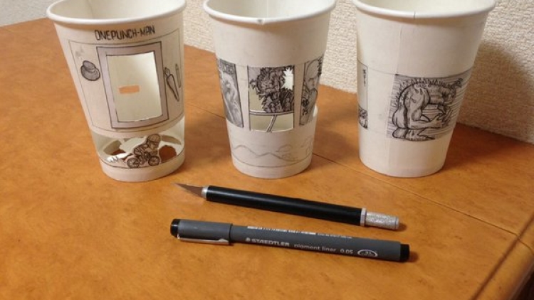 Manga Berjalan One Punch Man Gelas Kopi