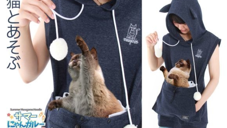 Kawaii! Hoodie ini Memiliki Kantong untuk membawa Kucing!