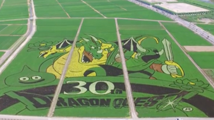 Gokil! Artwork Dragon Quest ini dibuat di Ladang Padi Seluas 27 hektar! 0
