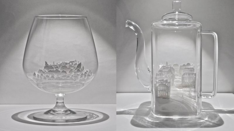 Keren, Seniman Jepang Buat Miniatur Kota Dari Kertas di Dalam Gelas