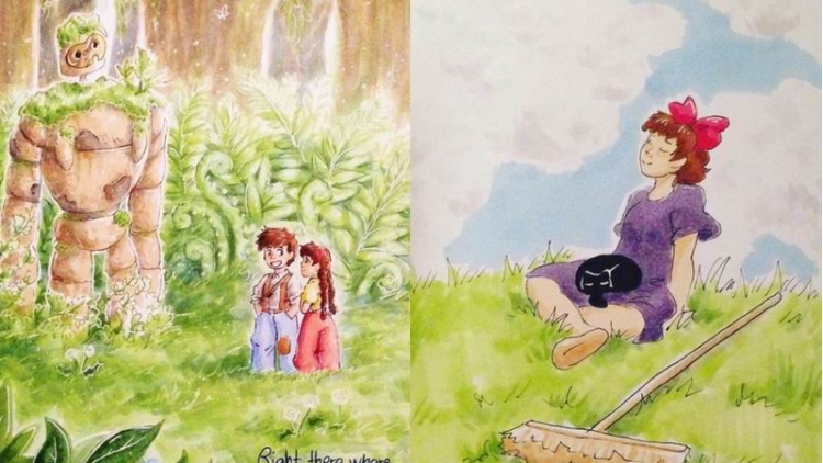 Wow, Karya Seni Bertema Ghibli Ini Dibuat Menggunakan Spidol Berwarna!