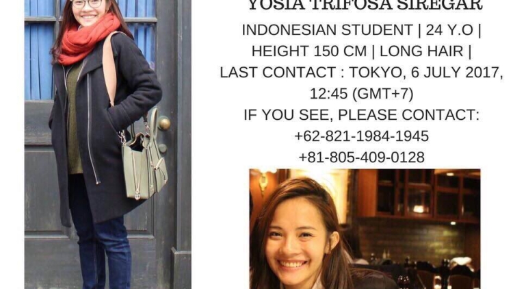 Wanita Warga Negara Indonesia Dilaporkan Hilang di Jepang (1)