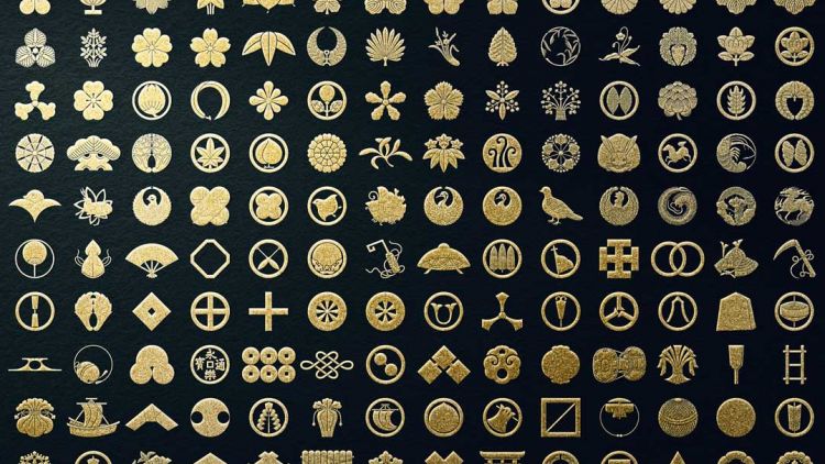 Contoh Kamon, simbol keluarga yang digunakan di Jepang. Santenjapan.com