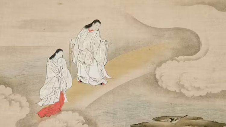 Izanagi bersama Izanami menciptakan pulau-pulau di Jepang (Mythopedia).