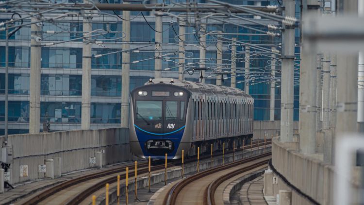 Ratangga saat melintas jalur utama (MRT Jakarta/Irwan Citrajaya)