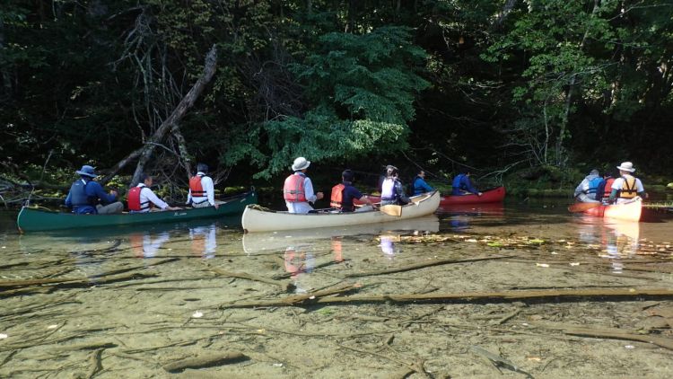 Serunya bermain kano di sungai Kushiro Serunya bermain kano di sungai Kushiro