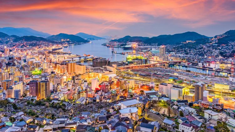 Pemandangan kota Nagasaki Pemandangan kota Nagasaki