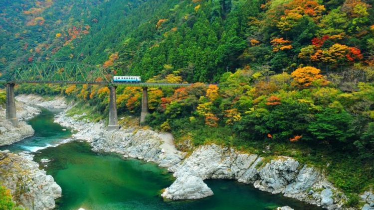 Keindahan ngarai Oboke dan Koboke (shikoku-tourism.com). Keindahan ngarai Oboke dan Koboke (shikoku-tourism.com).