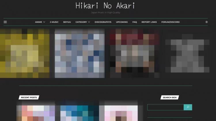 Tampilan situs web hikari no akari