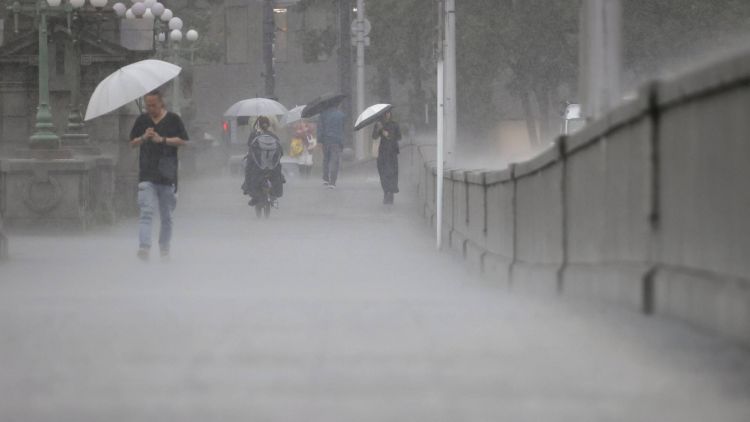 Hujan lebat yang mengguyur Jepang pada tahun 2023 (Kyodo via The Japan Timed).