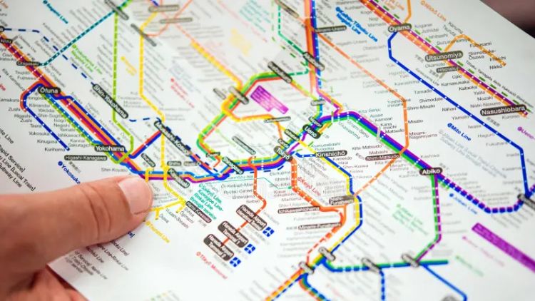 Ilustrasi peta rute Tokyo Metro Ilustrasi peta rute Tokyo Metro