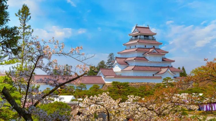 Kastil Aizuwakamatsu yang megah (GaijinPot Travel). Kastil Aizuwakamatsu yang megah (GaijinPot Travel).