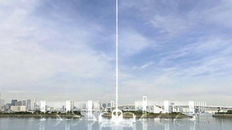 Rancangan air mancur baru di Odaiba Marine Park (Mainichi).