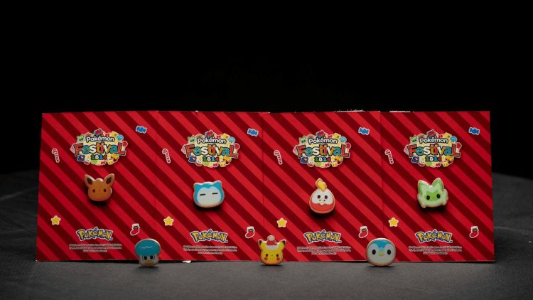 Enamel Pin Pokémon Festival 2024: Eevee, Snorlax, Fuecoco, Spirigatito, Quaxly, Pikachu & Piplup