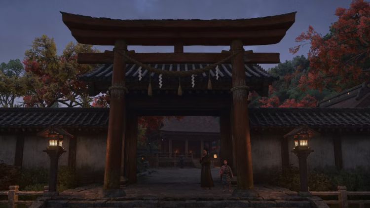 Kuil Nishinomiya dalam game Assassin's Creed Shadows (Hardcore Gamer)