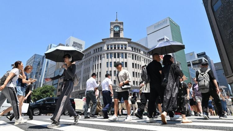 Cuaca panas yang melanda Tokyo pada 17 Juni lalu (Mainichi/Yoshiyuki Hirakawa).
