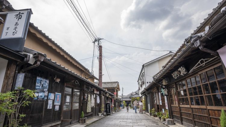 Jalanan Mameda di Kota Hita yang mirip dengan Kyoto