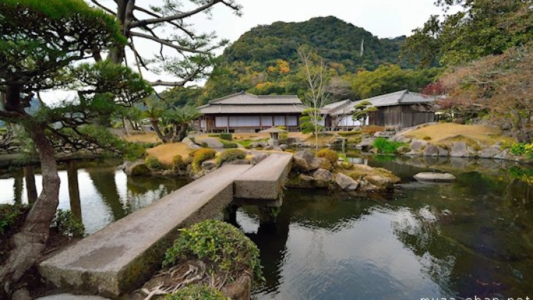 Kagoshima sengan-en, taman yang spektakuler di Jepang