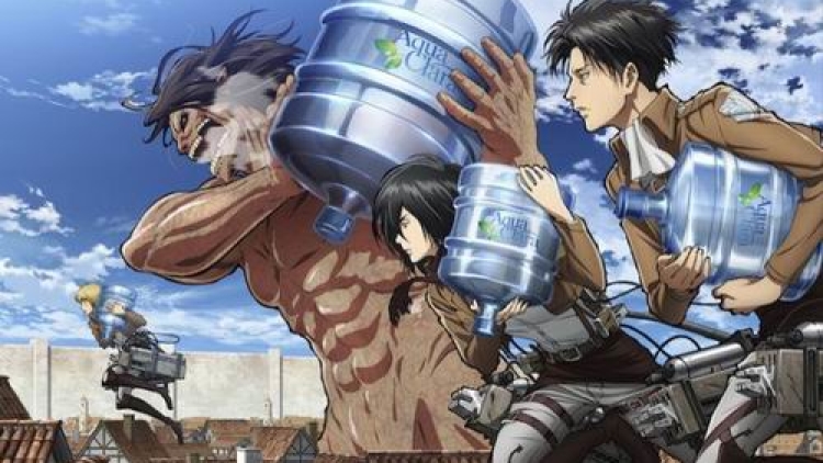 Kampanye kolaborasi Attack on Titan x Aqua Clara menawarkan hadiah-hadiah yang unik (1)