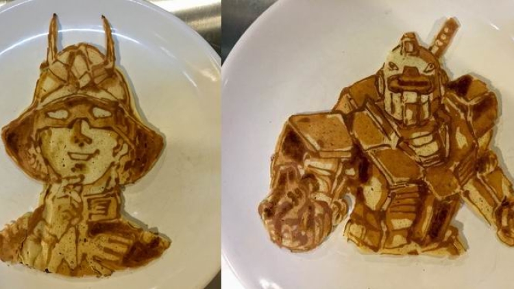 Wow! Mobile suit dan Char dari anime Gundam 1979 dibuat menjadi pancake oleh penggemarnya!