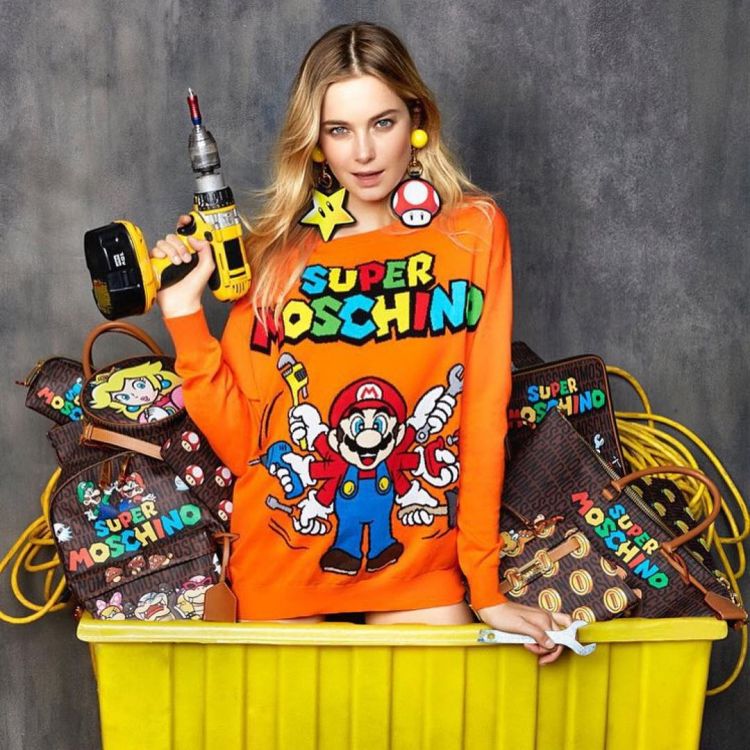 Super Moschino, kolaborasi game Super Mario dengan brand Moschino. (instagram: luisaviaroma)